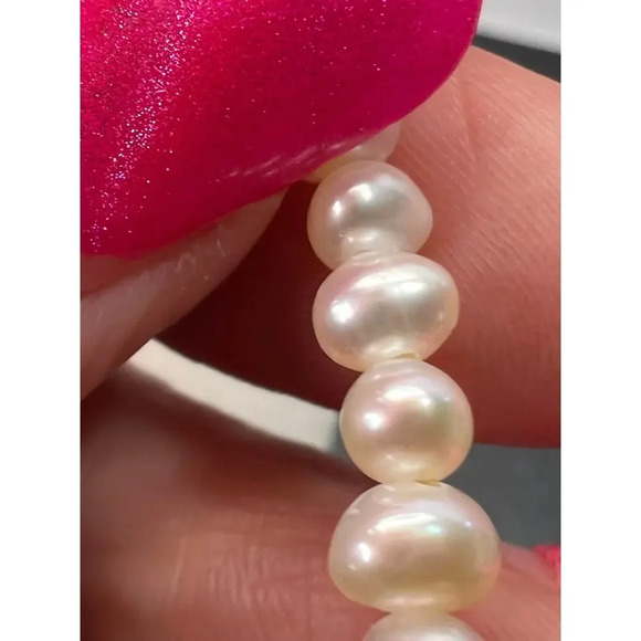 Green Jade flowers and pearl sterling silver earrings - Picture 8 of 11